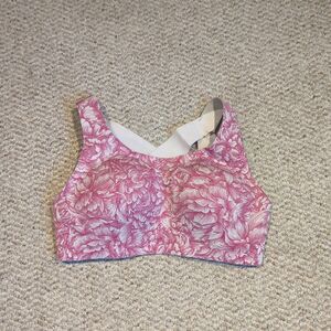 Lululemon Enlite Sports Bra 36C Floral Bloom Pink Athletic Workout Gym